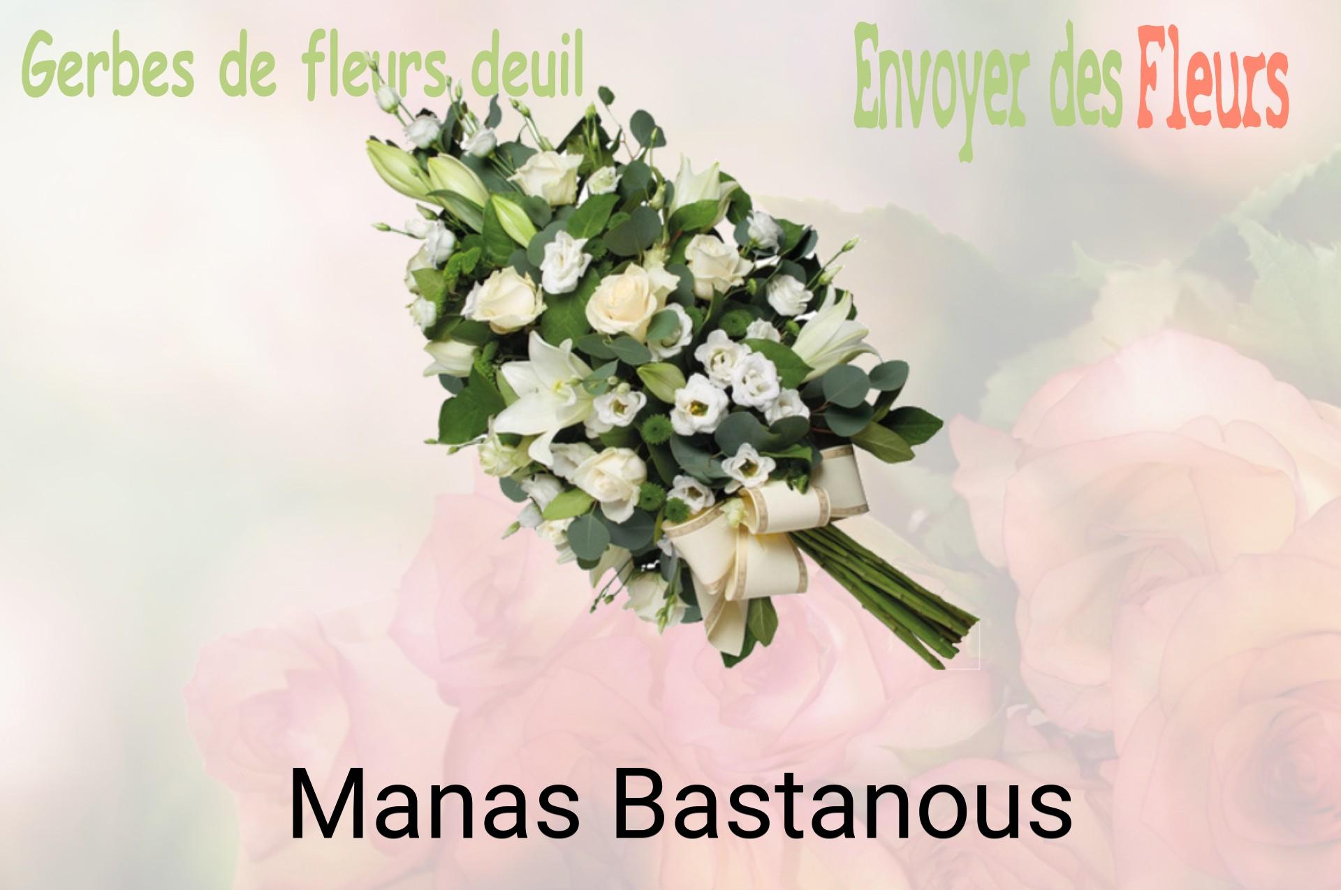 Gerbe de fleurs de deuil livrée à Manas-Bastanous